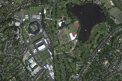 Wimbledon Centre Court imaged from 650km orbit